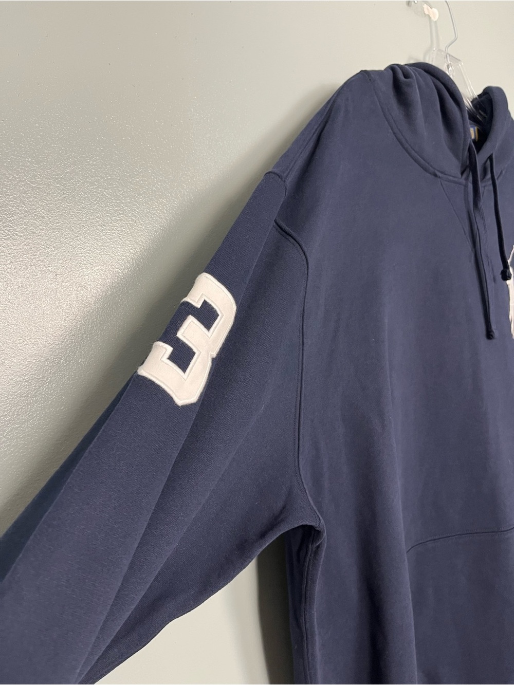 Polo Ralph Lauren Big Pony Logo Pullover Fleece Hoodie Navy White Size 2XB NWOT - Picture 3 of 10
